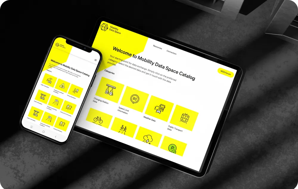 Mobility Data Space Website dargestellt auf Endgeräten